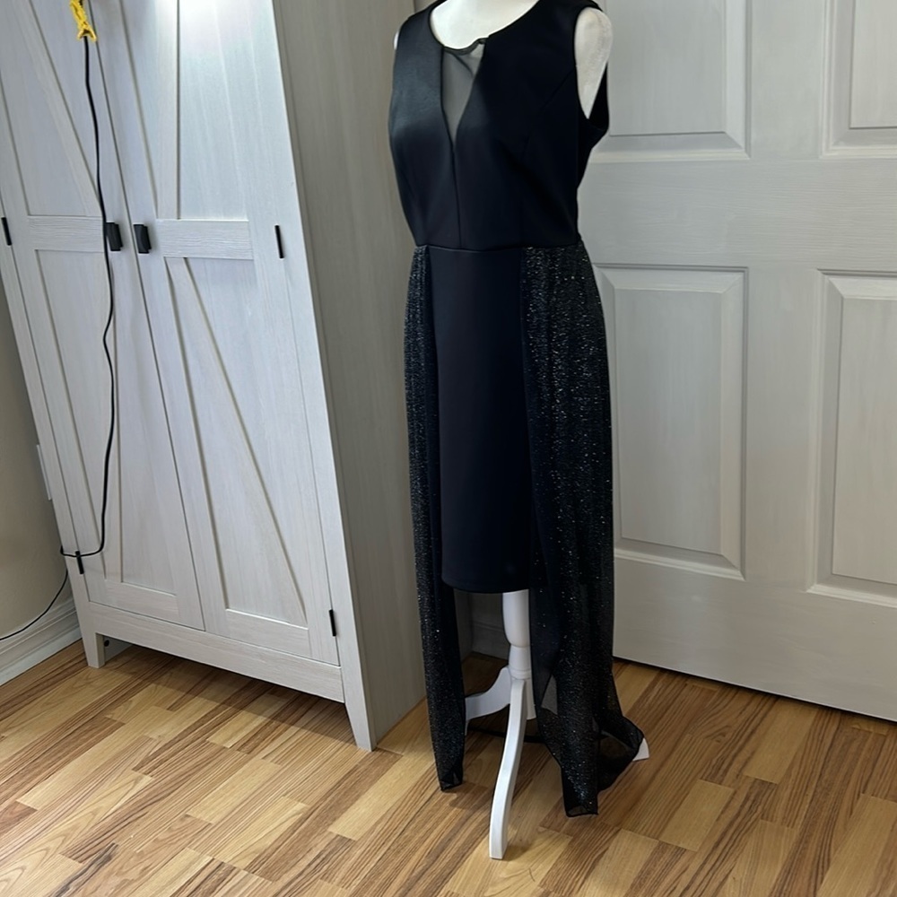 Enfocus Studio Hi/Lo Party Dress Black/Silver Size 8